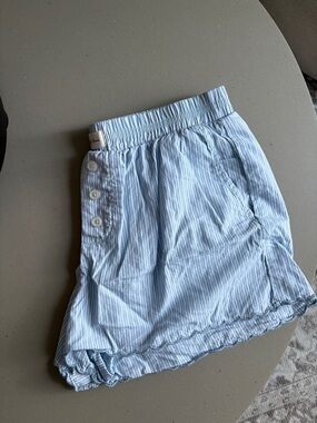 Target Light Blue White Pinstripe Elastic Waist Skirt